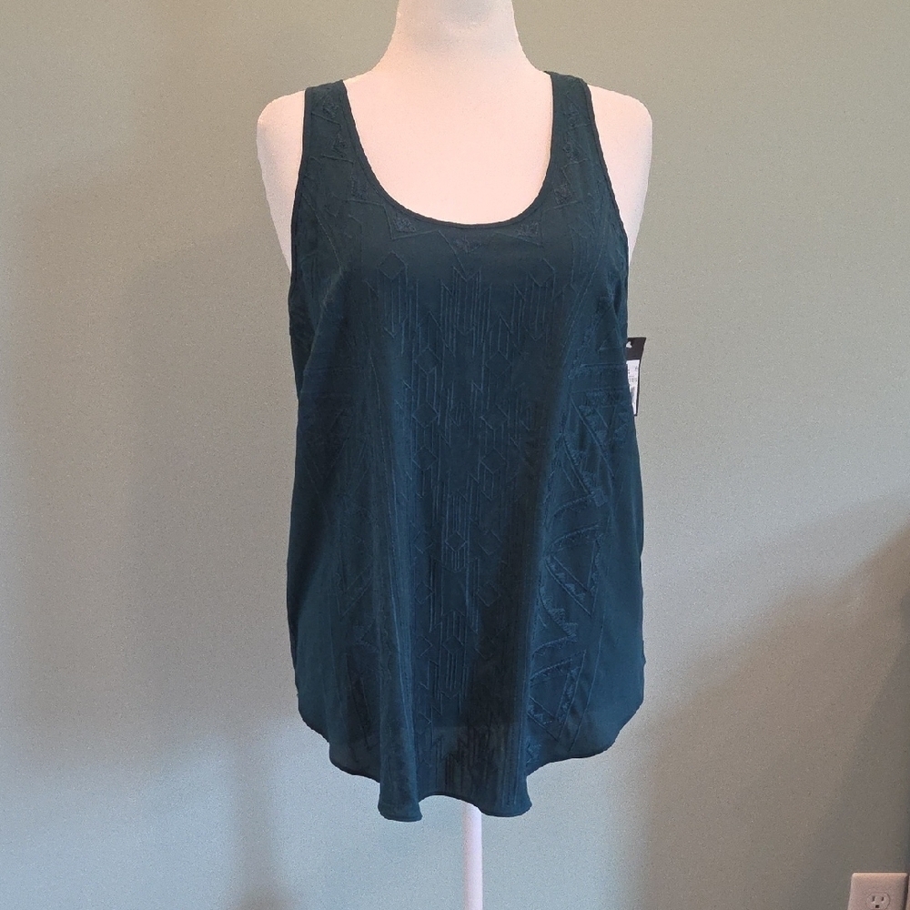 Mossimo Supply Co. Teal Aztec Design Racer Back Sleeveless Tank Top Womens Large